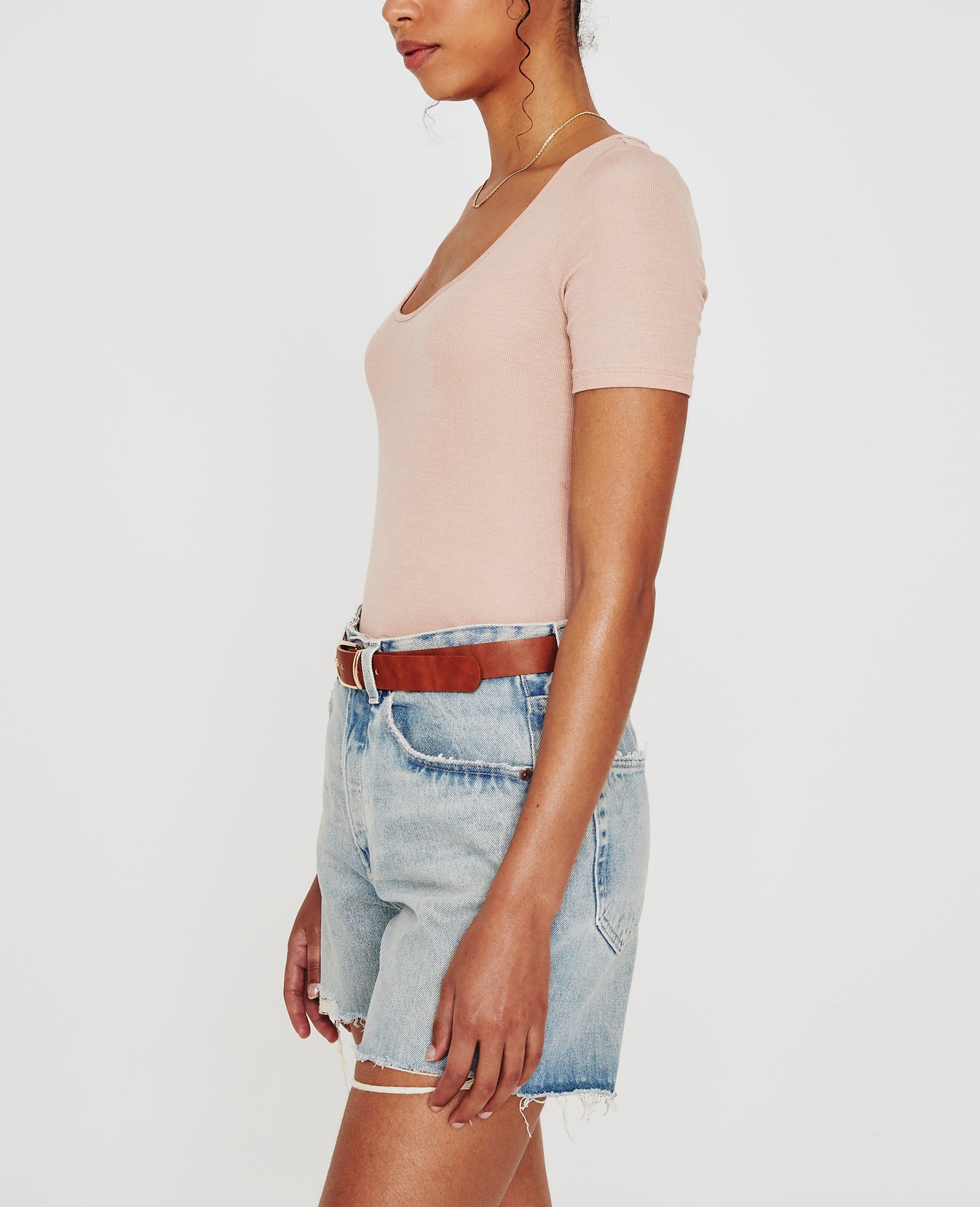 Jaxon Scoop Rose Cloud Womens Top Photo 5