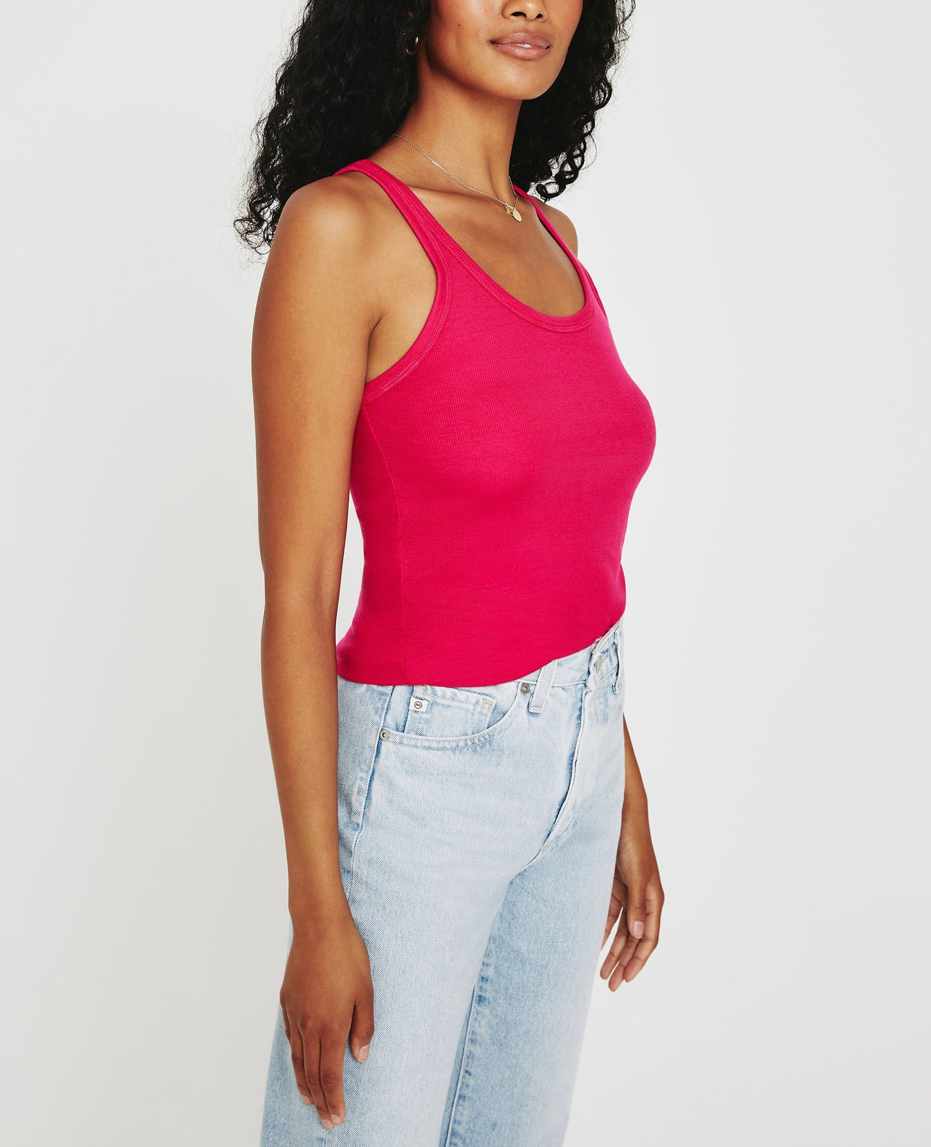 Jaxon Tank Florescent Magenta Classic Tank Women Tops Photo 3