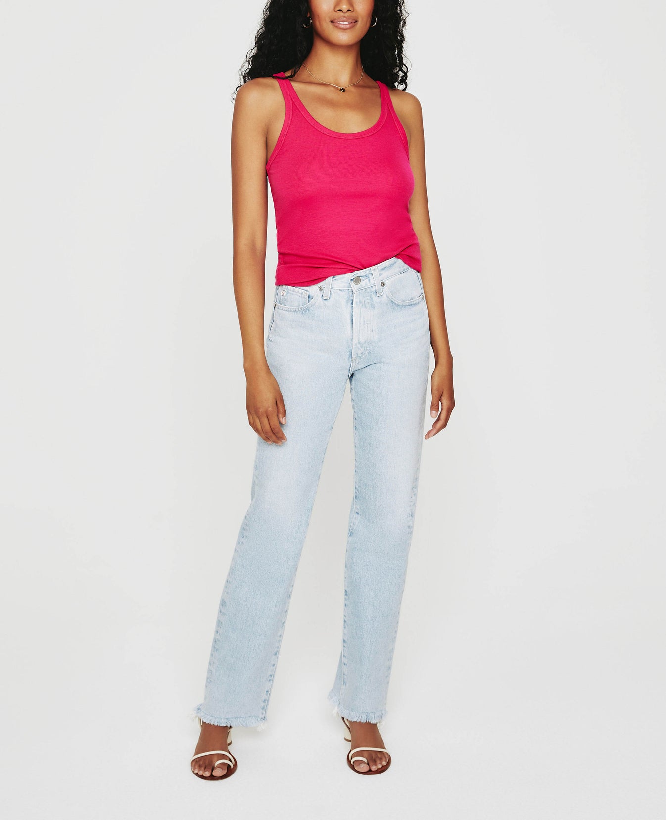 Jaxon Tank Florescent Magenta Classic Tank Women Tops Photo 5