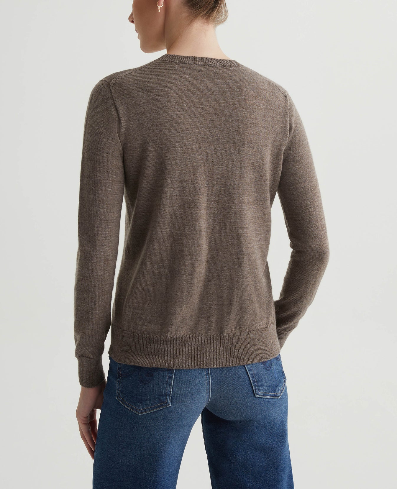 Zuri Crew Melange Taupe Womens Top Photo 6