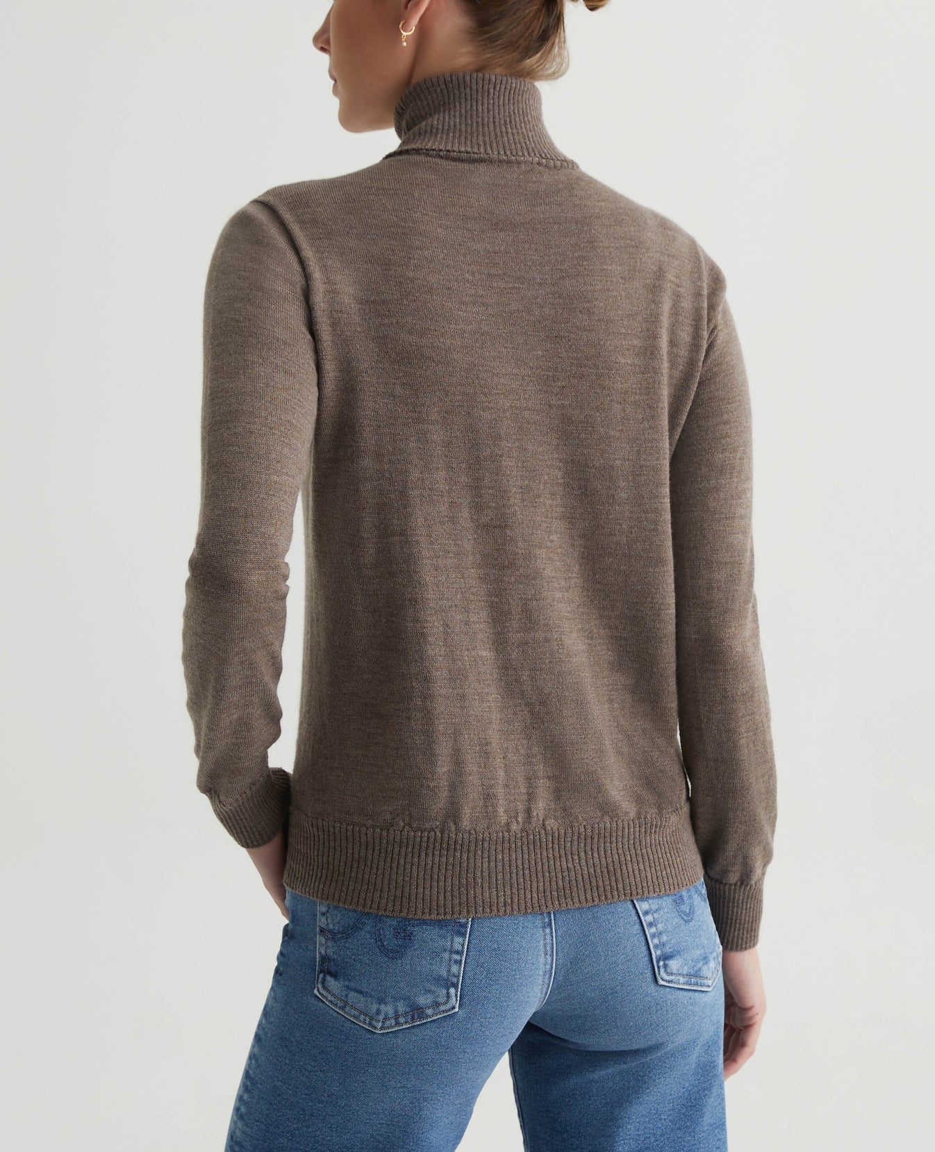 Zuri Turtleneck Melange Taupe Womens Top Photo 6