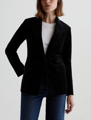 Rue Blazer Super Black/White Fitted Blazer Women Top Photo 1